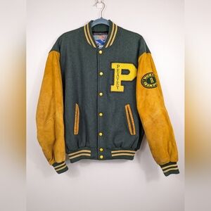 Vintage Brand Varsity Letterman Jacket Peavey World Champions Suede Sleeves Sz L